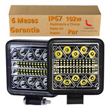 2 Farol De Milha Led Quadrado 102w 12v/24v Truck Caminhão  