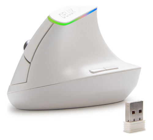 Delux Mouse Vertical Ergonómico Inalámbrico 2.4g Con 1600dpi