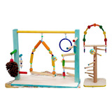 Playground Para Calopsita (azul) + Poleiro Divertido - A