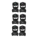 Kit 6 Mini Moving Head Beam 12w Rgbw Quadriled Spot Dmx Djs