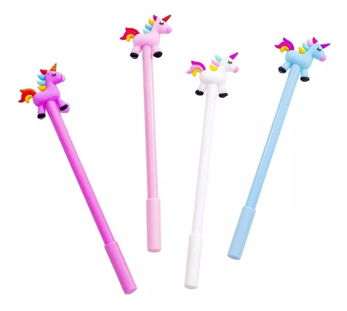 Plumas Kawaii Unicornio 12pz Boligrafos Unicornio