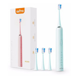 Cepillo Dental Eléctrico Recargable Usb Con 4 Repuestos Azul