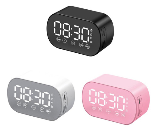 Reloj Bocina Digital Bluetooth Despertador Recargable Usb 