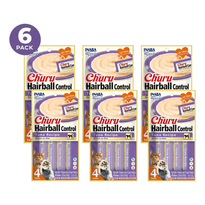 Inaba Churu Hairball Control Para Gatos Sabor Atún Pack 6x4 Tubos | Envío gratis