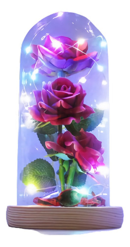 Flor Eterna Doble C/led Realista Colores Regalo San Valentin