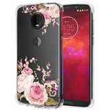 Ueokeird Moto Z3 Funda, Moto Z3 Play Funda Con Flores, Slim