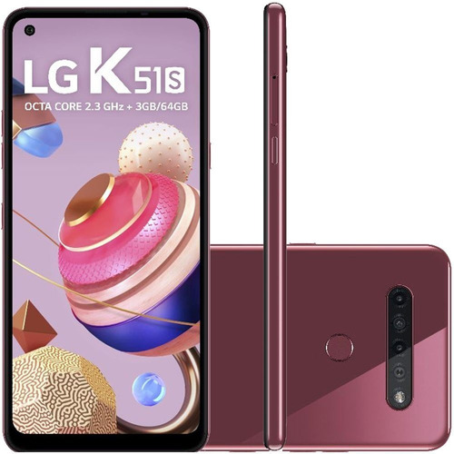 Smartphone K51s Octa-core Tela 6,55'' 4g 64gb 3gb Ram LG Cor Vermelho