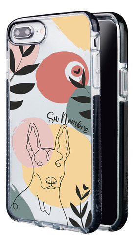 Funda Para iPhone Mujer Perrito Xolo Minimal Con  Nombre