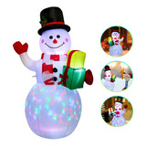 Decoración De Exterior Con Muñeco De Nieve Inflable Navideño