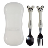 Set Cubiertos Infantil 3 Animalitos Blanco Topsoc