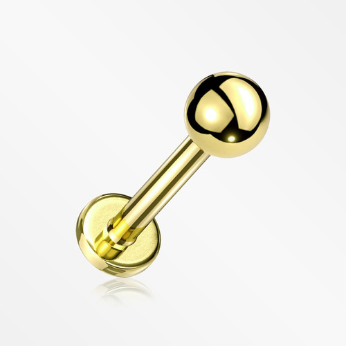 Piercing Labret Gold Ball Importado Hipoalergénico Joyería 