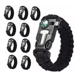 X10 Pulsera Paracord Treking Y Escalada Supervivencia 5 En 1