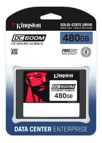 Ssd Servidor Kingston 480gb Sata 6gbps Dc600m Enterprise Cor Preto