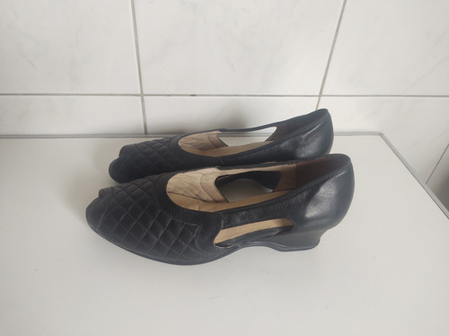 Zapatos Cuero San Crispino Acolchados Taco Chino Talle 38