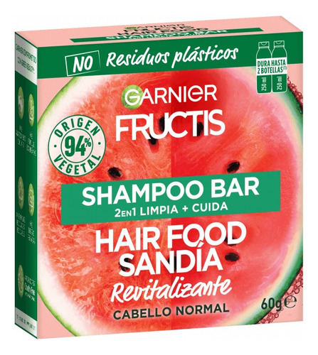 Garnier Fructis Shampoo En Barra Sandia 60 Gr Hair Food