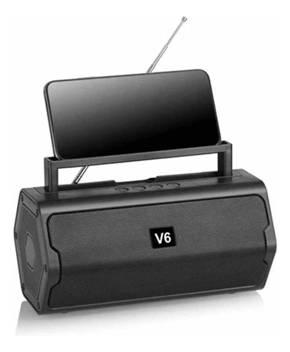 Parlante Recargable Bluetooth, Modelo V6, Usb/aux/bluetooth Color Negro