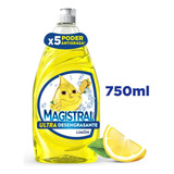 Detergente Líquido Lavavajillas Magistral Limón Ultra 750 Ml