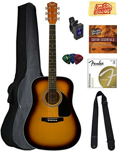 Guitarra Acústica Squier Dreadnought - Kit Completo Sunburst