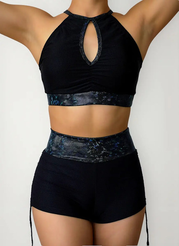 Conjunto Top Y Short Para Pole Dance Fitness