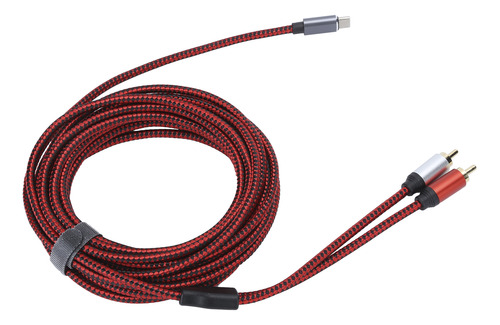 Cable De Audio Chapado En Oro Tipo C Macho A 2rca Macho Para