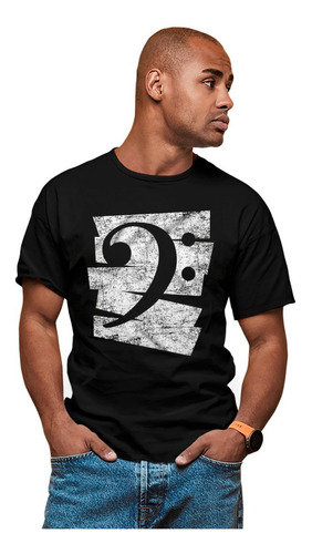 Camiseta Masculina Clave De Fá Camisa Música Baixista Md2