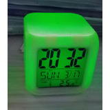 Reloj Despertador Digital Alarma Led Cubo Luminoso 8 Colores