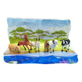 Animales X6 Macizos Fauna Bolsa Caballo Pesebre