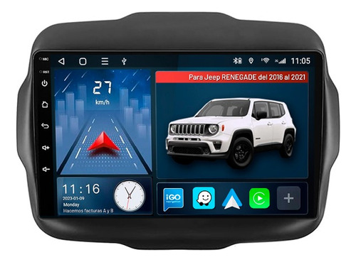 Multimedia Android 12, 2gb Carplay, Gps, Jeep Renegade Wifi 