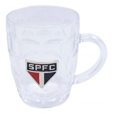 Caneca São Paulo Fc Brasão De Metal 400ml Vidro