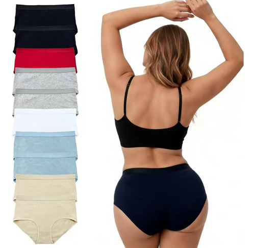 10 Packs Calzoncillos De Algodón De Talla Grande Para Mujer