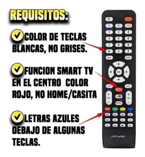 Control Atvio Smart Tv Atv32sm Atv43sm 4k Nuevo