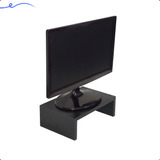 Base Suporte Ergonômico P/ Monitor E Tela Mdf Preto 30x20x10