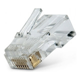 Pct 100 Conector Modular Rj45 Cat6 Para Cabo De Rede 8 Vias