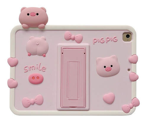 Funda Con Soporte Para Tableta Cute Pink Pig Para iPad