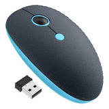 Mouse Inalámbrico Con Acabado Tipo Piel 1600 Dpi Steren Color Azul