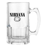 Vaso Cervecero Bandas Rock N2 Transparente E301