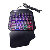 Teclado Gamer P/ Celular One Hand Semi-mecânico Rgb Usb Cor De Teclado Preto