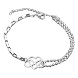 Pulsera Mujer Tobillera Pie Tobillo Corazón Infinito Acero