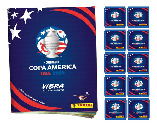 Album Pasta Blanda + 10 Sobres Copa America 2024 Panini Orig