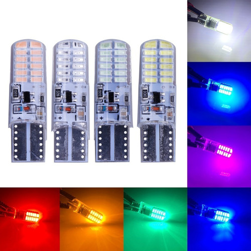 Par Foco Luz Led T10 Pellizco Gel Strobo Iluminacion 24smd