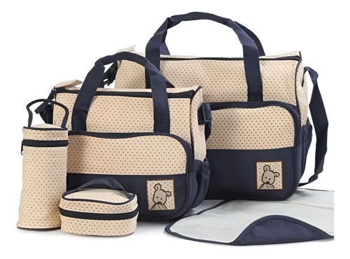 Set 5 Bolsas Panaleras Cambiador Bebe Botella Viaje Multiuso | Meses sin interés