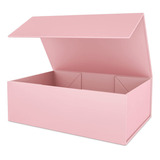 Caja Regalo Rosa Con Tapa Magnética Tamaño 25 X 15 X 7 Cm