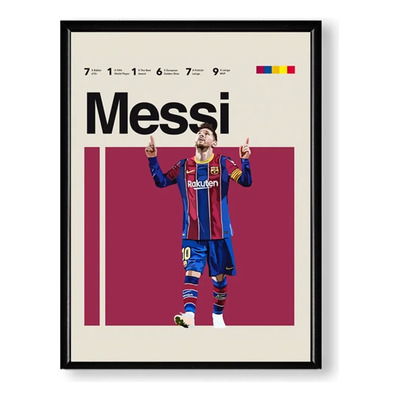Messi Ronaldo Neymar Y Más Jugadores Fútbol Cuadros C\u002Fmarco Color Messi Colors | Meses sin interés