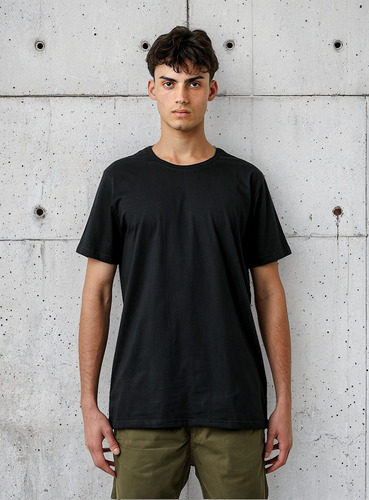 Kit 3 Camisetas Camisa Masculina Básica Slim Lisa Algodão