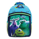 Mochila Disney Monsters At Work 3 Personajes Relieve Azul Primaria Mw65975 Chenson