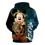 Sudadera Jersey Mickey Mouse Explorer Patrón Digital Moda