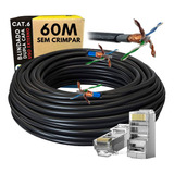 Cabo De Rede Utp Cat6 Dupla Capa Uso Externo 60 Metros