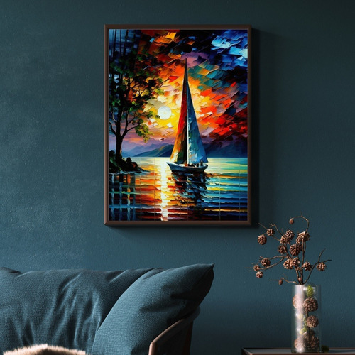 Quadro Grande P/ Sala Leonid Afremov Paisagem C 90x60cm Luxo