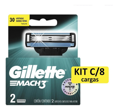 Carga Gillette Mach3 Regular C/8un