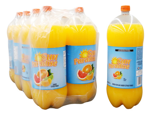 Bebida Citrus Sun Paradise 3 Litros, Paquete Con 8 Piezas